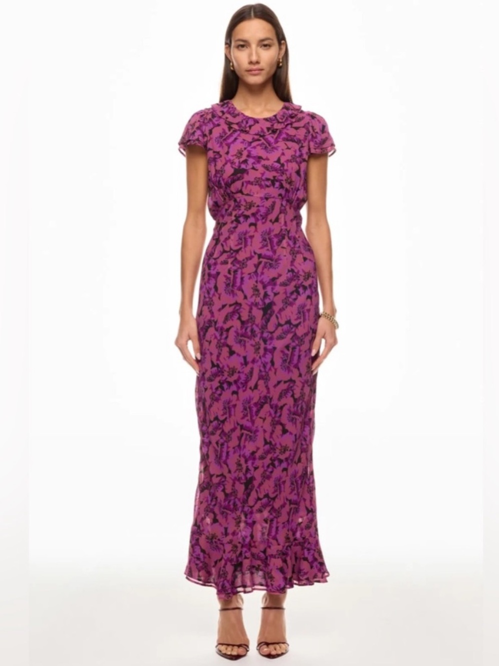 Ciao Lucia Lili Satin Maxi Dress Petunia Sz: XS